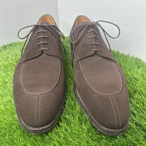 JM Weston Men's Derby Split Toe Suede Dress Shoes Brown France UK 10.5D/US 11.5D